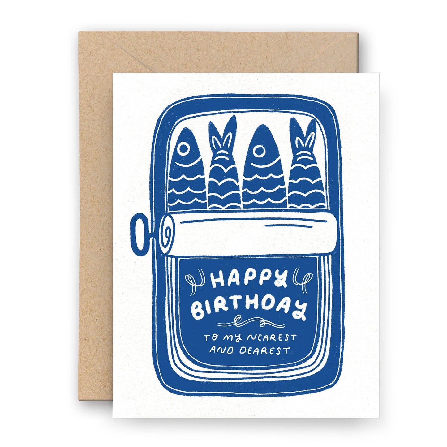 Happy Birthday Sardines Letterpress Card