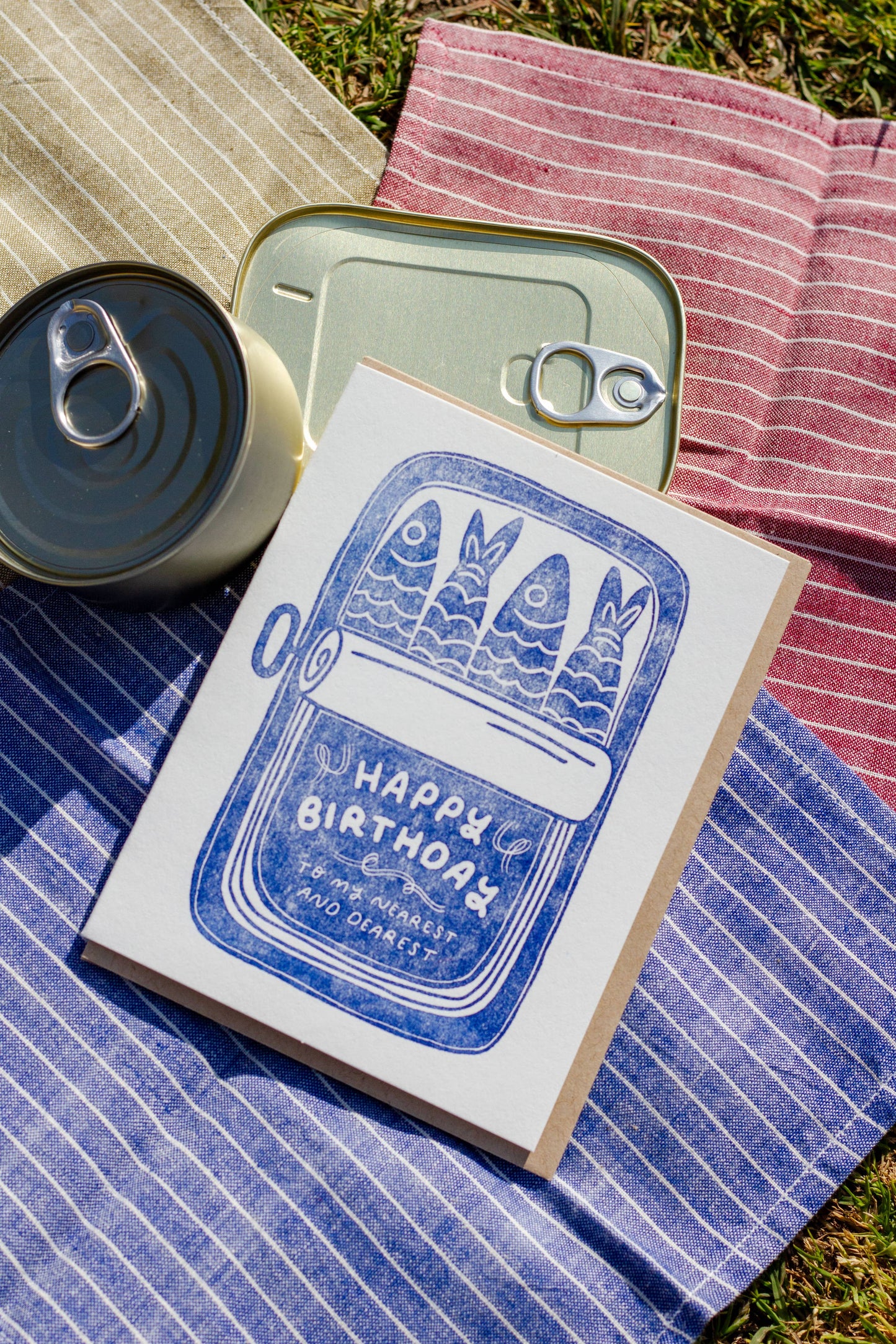 Happy Birthday Sardines Letterpress Card