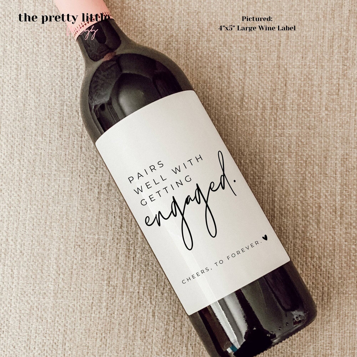 Pairs Well With Getting Engaged Wine Label
