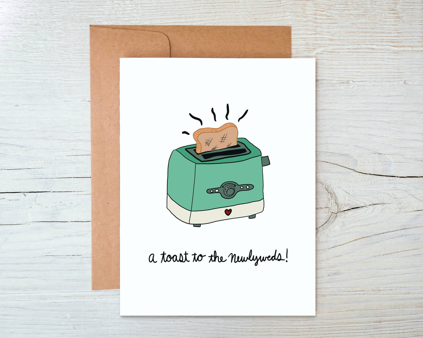 Retro Toaster Wedding Card - A Toast to the Newlyweds!