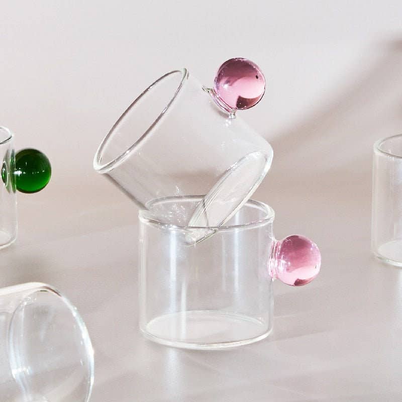 Pink Retro Tea Glass