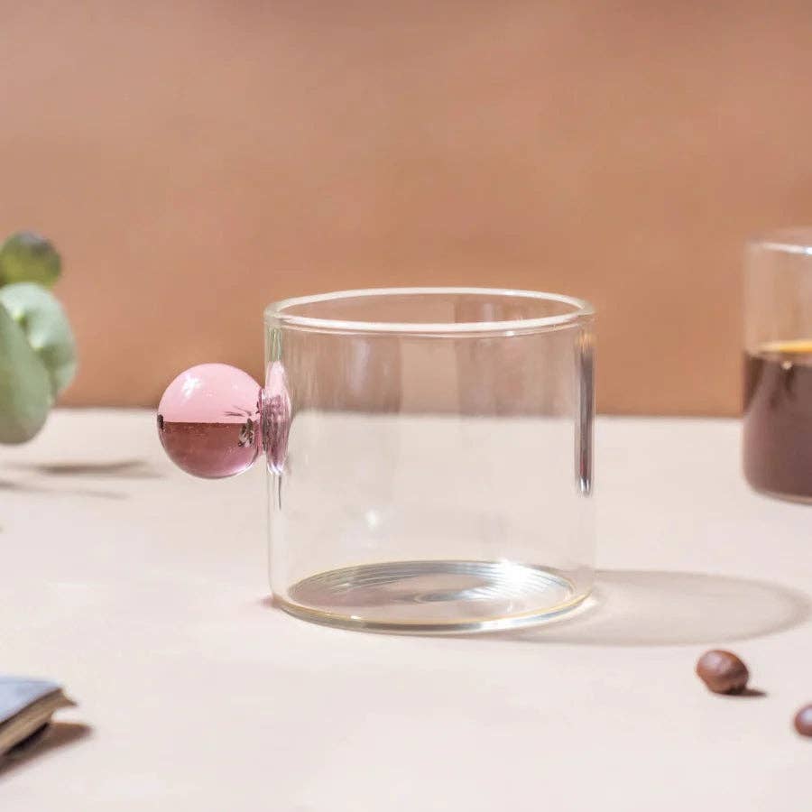 Pink Retro Tea Glass