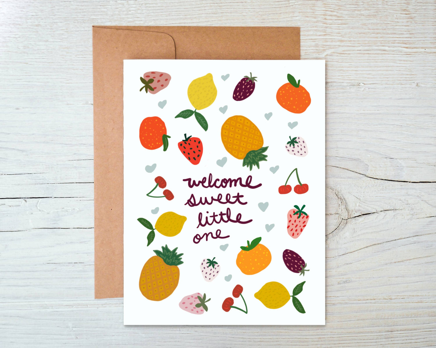 Welcome Sweet Little One - Fruit New Baby Card