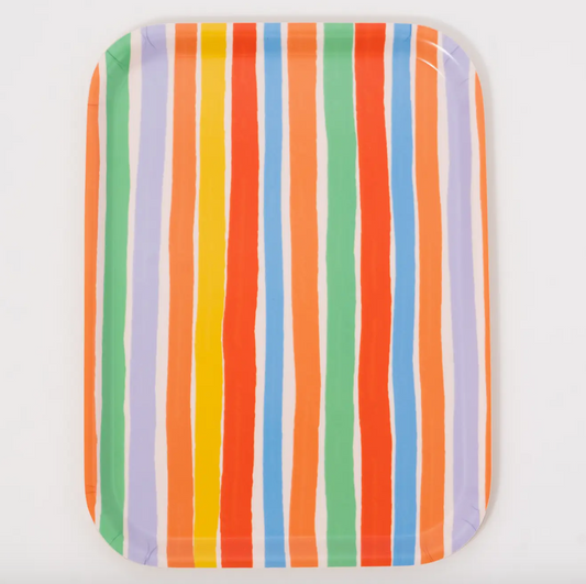 Roma Striped Bent Birch Serving Tray