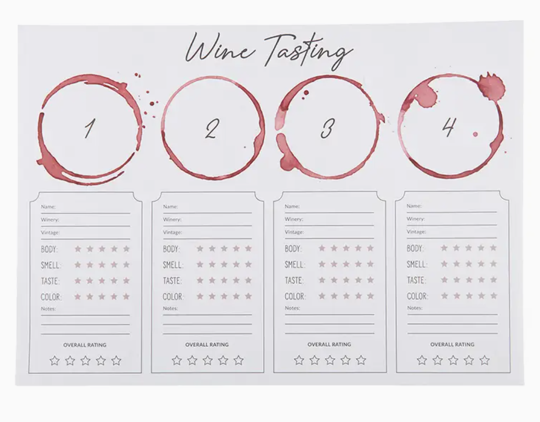 Wine Tasting Placemats